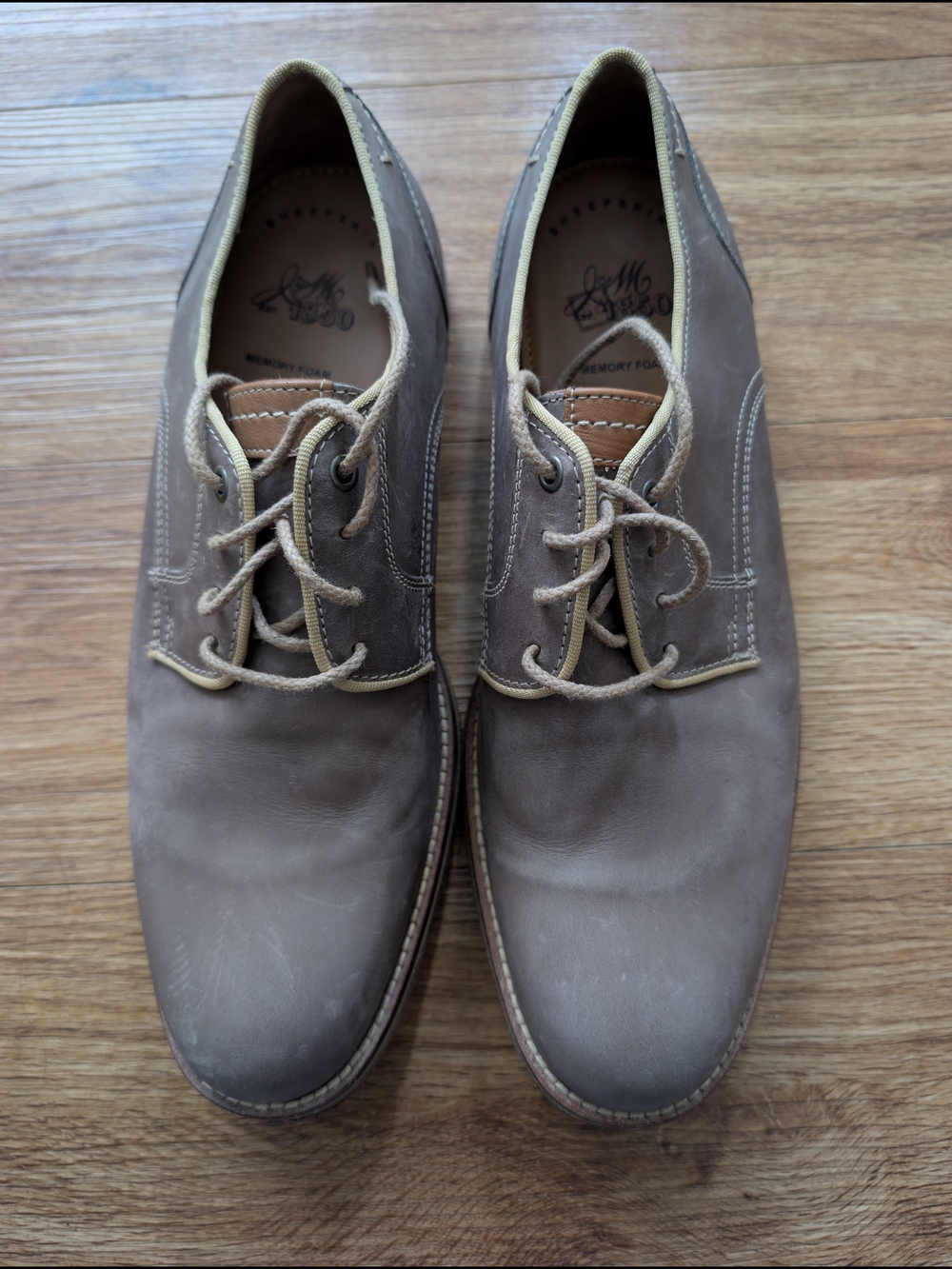 Men's Casual Lace-Up Shoes in Taupe Gray - Unbranded